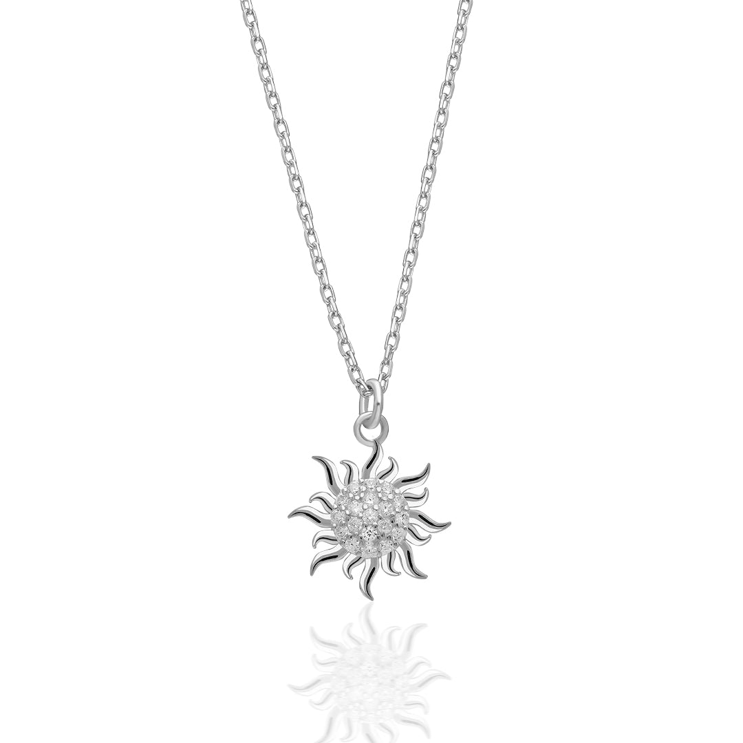 Stone Sun Necklace - 925 SILVER