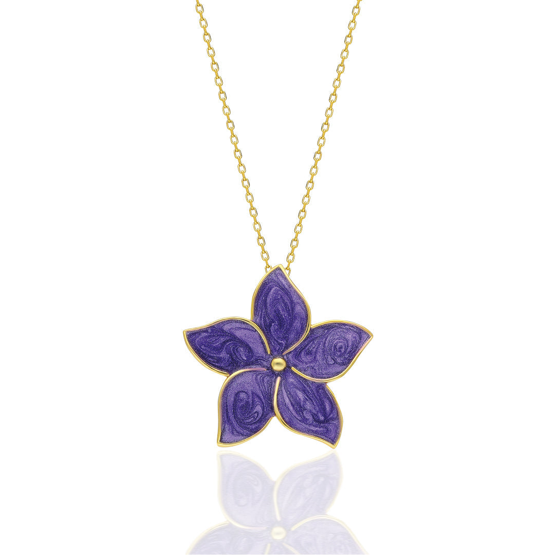 Purple Rose Necklace - 925 SILVER