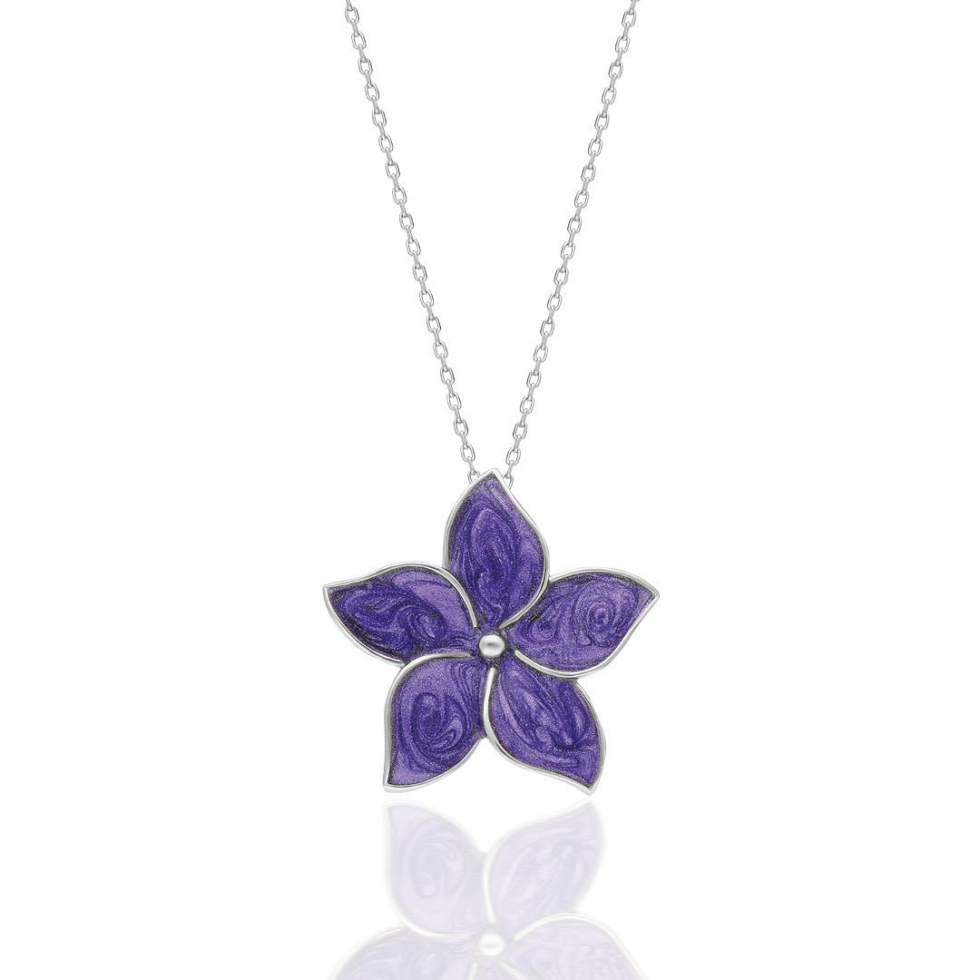 Purple Rose Necklace - 925 SILVER