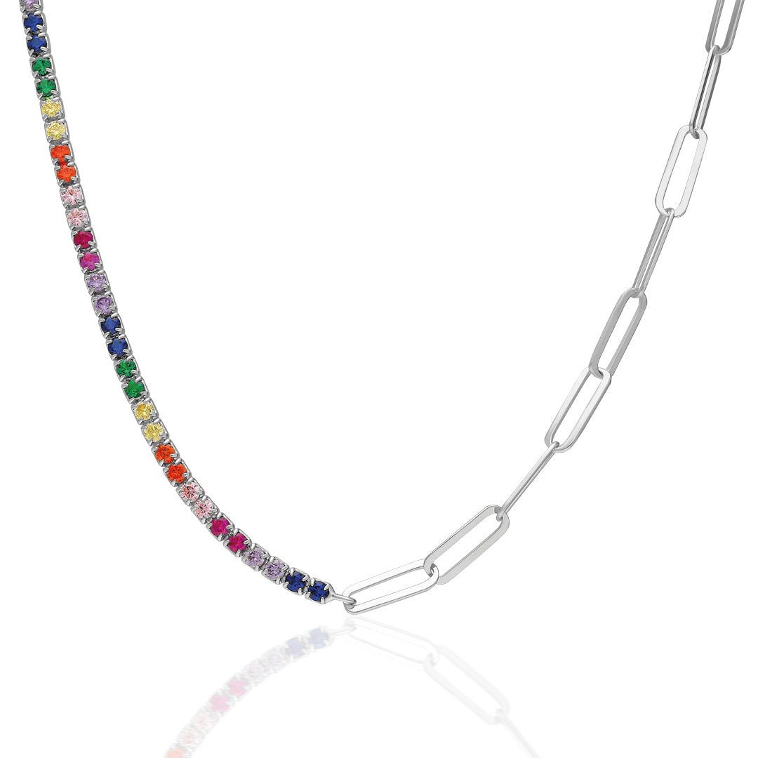 Chained Colored Waterway - 925 SILVER