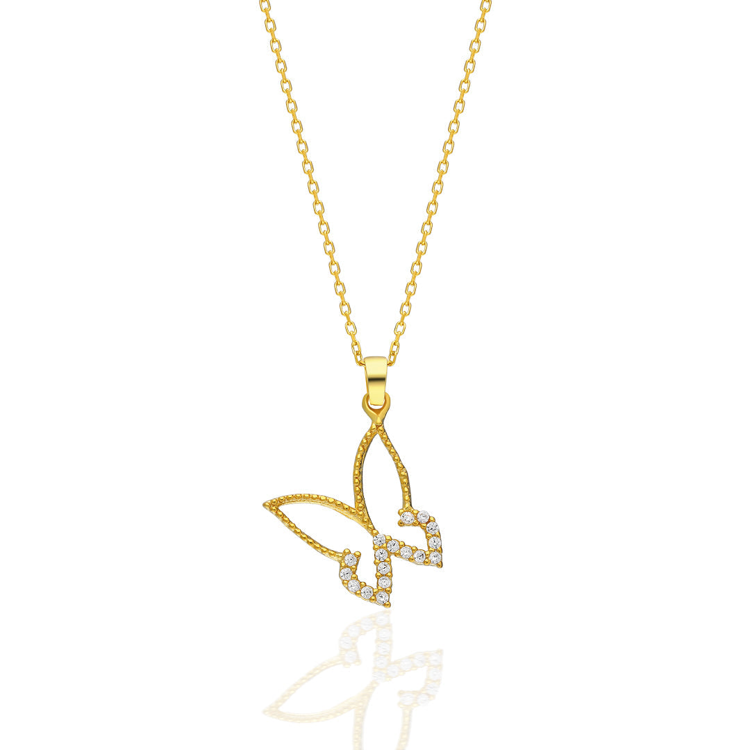 Butterfly Stone Necklace - 925 SILVER