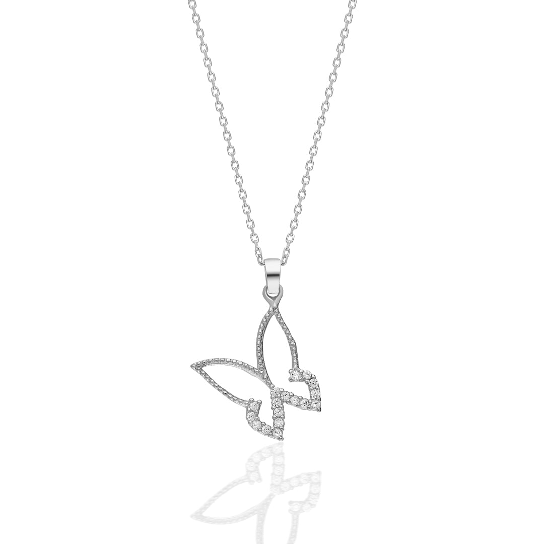 Butterfly Stone Necklace - 925 SILVER