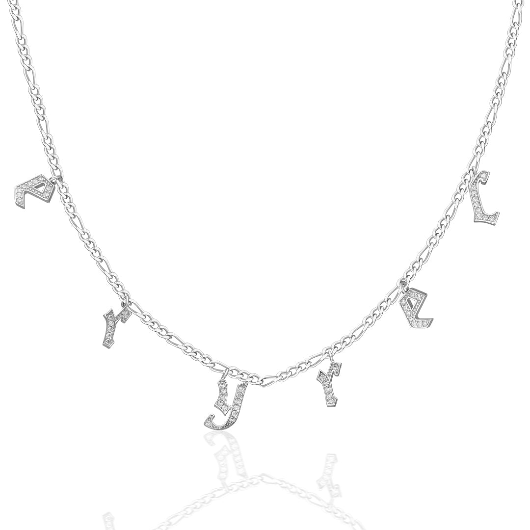 Chocker Zircon Stone Name Necklace - 925 SILVER