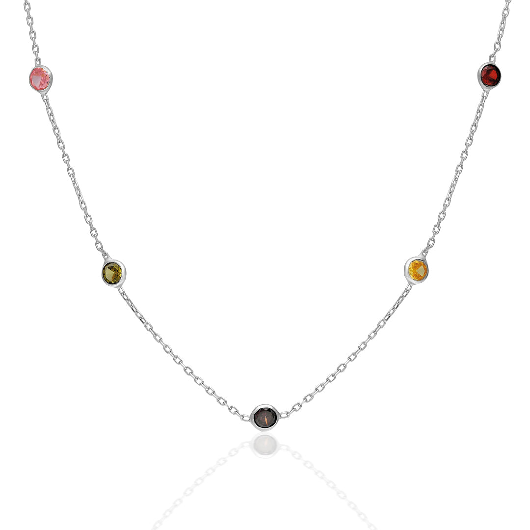 BUNTE STEINKETTE | 925 SILBER