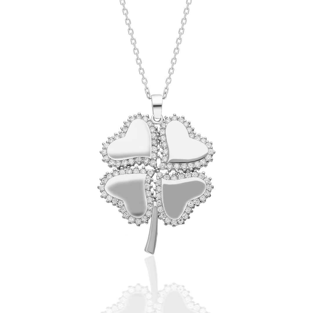 Heart Clover Necklace - 925 SILVER
