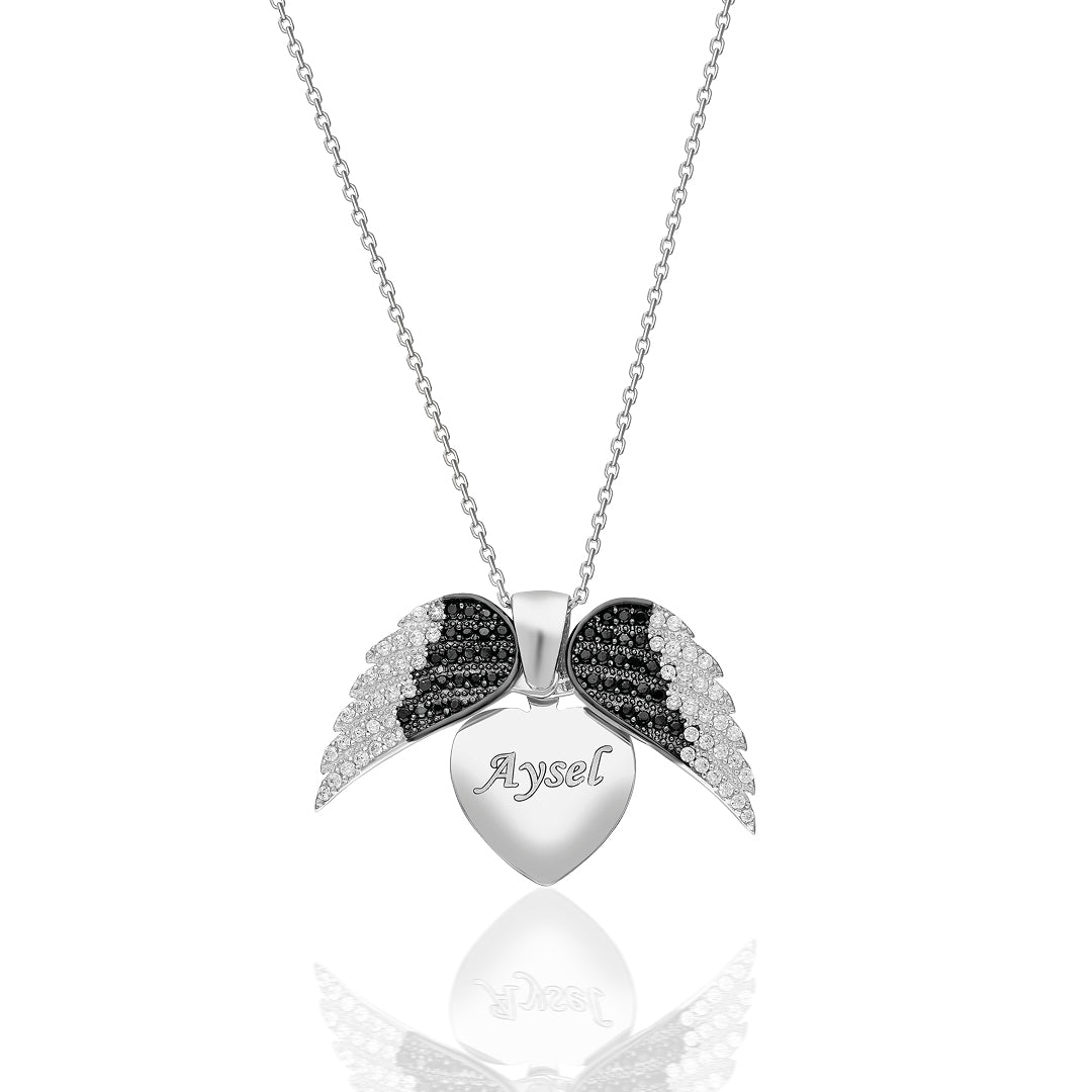 Wings of Love Name Necklace - 925 Silver
