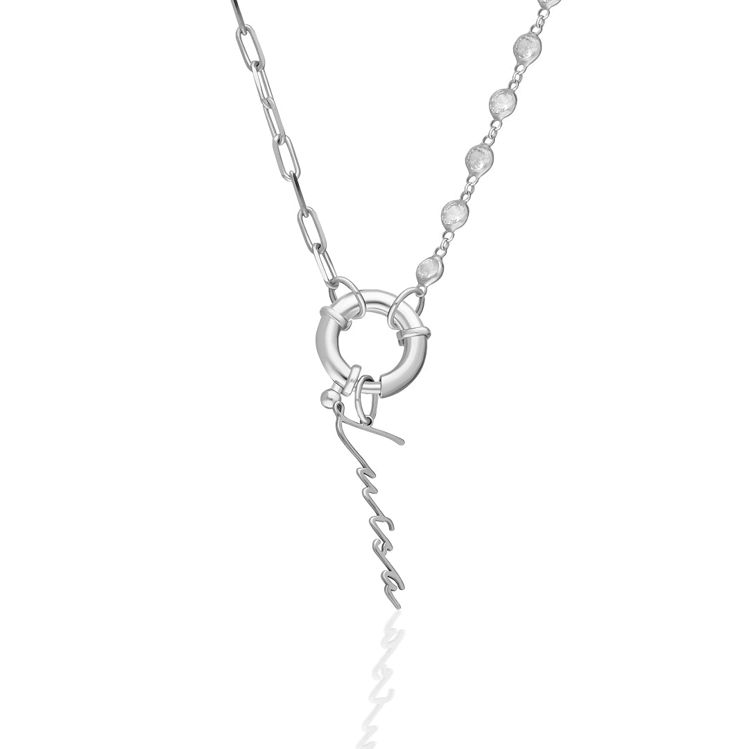 Modern Signature Lock Necklace - 925 SILVER