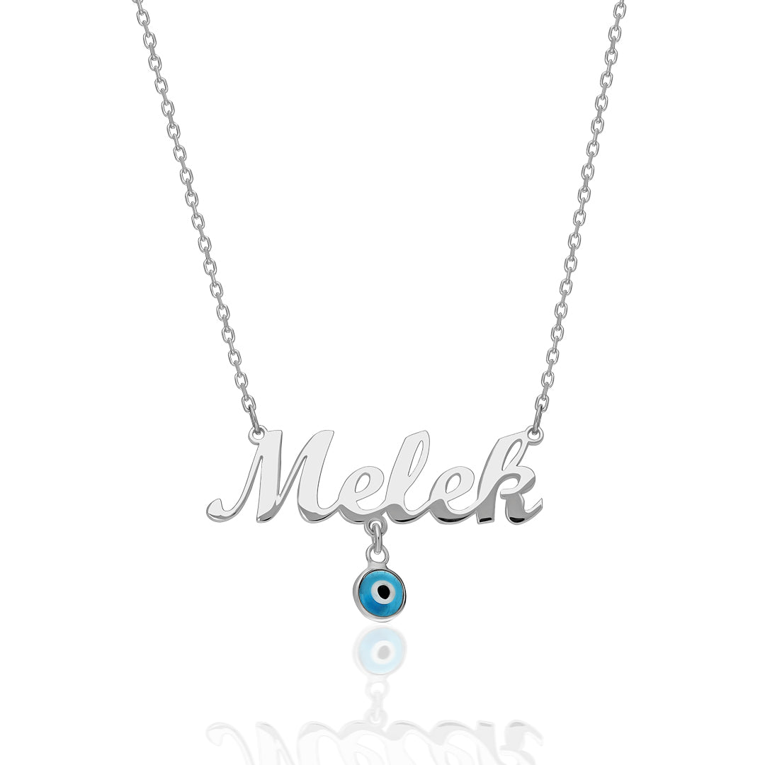 Evil Eye Beaded Name Necklace - 925 Silver