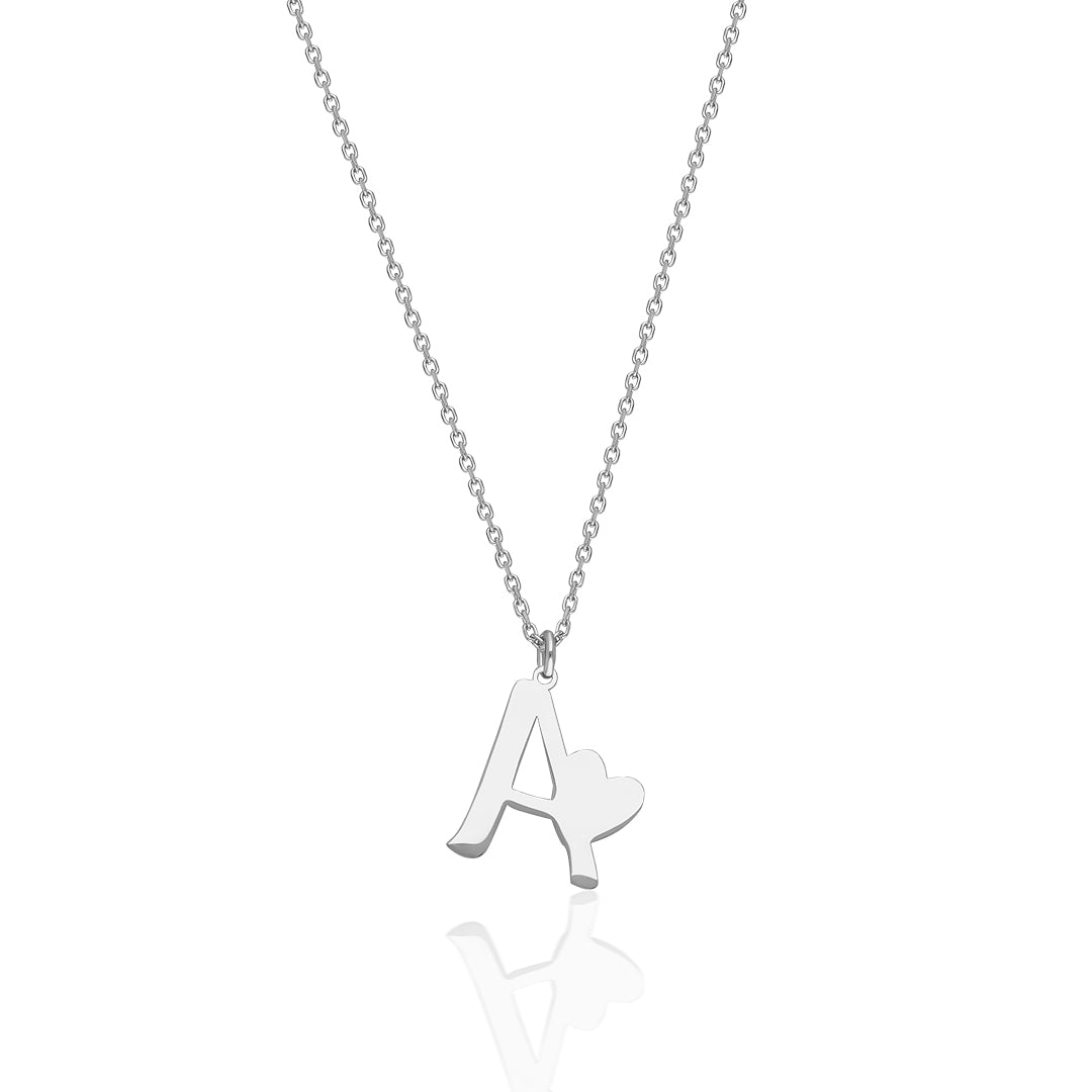 Name Necklace - Heart Letter Combination Necklace - 925 SILVER