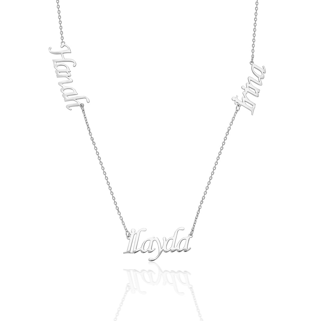 Three Name Necklace - 925 Silver