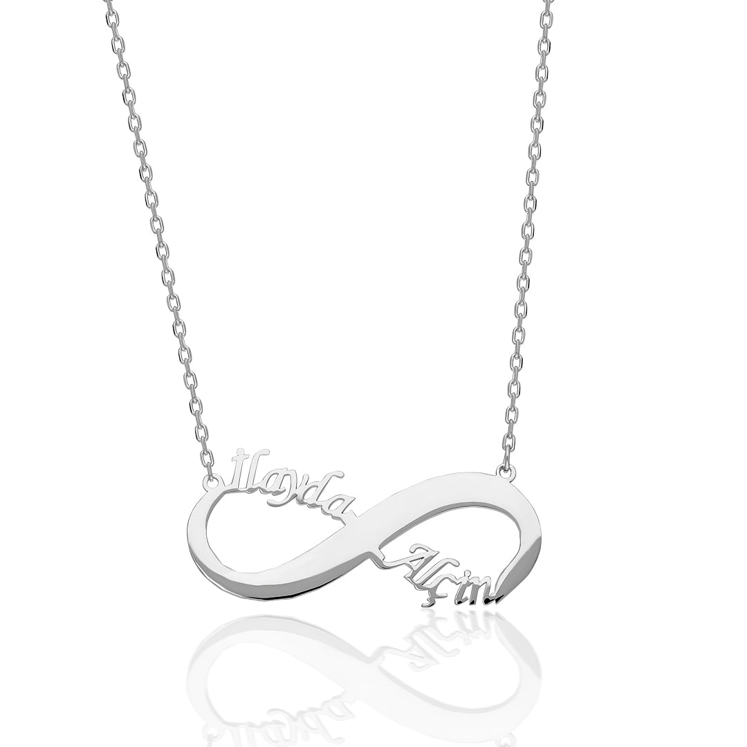 Two Name Infinity Necklace - 925 SILVER