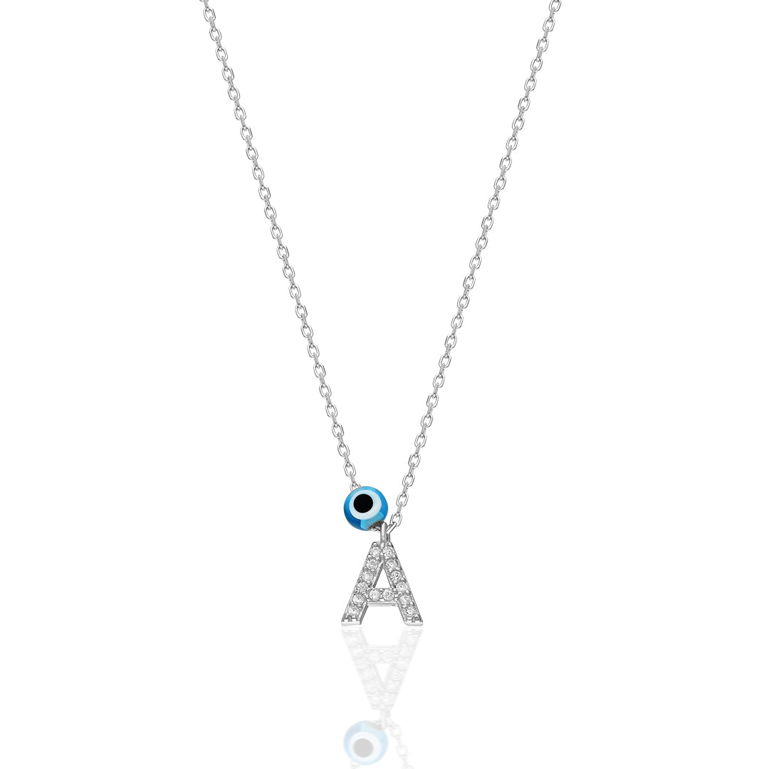 Evil Eye Stone Necklace - 925 Silver