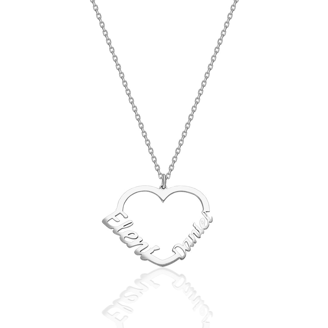 Heart Name Necklace - 925 Silver