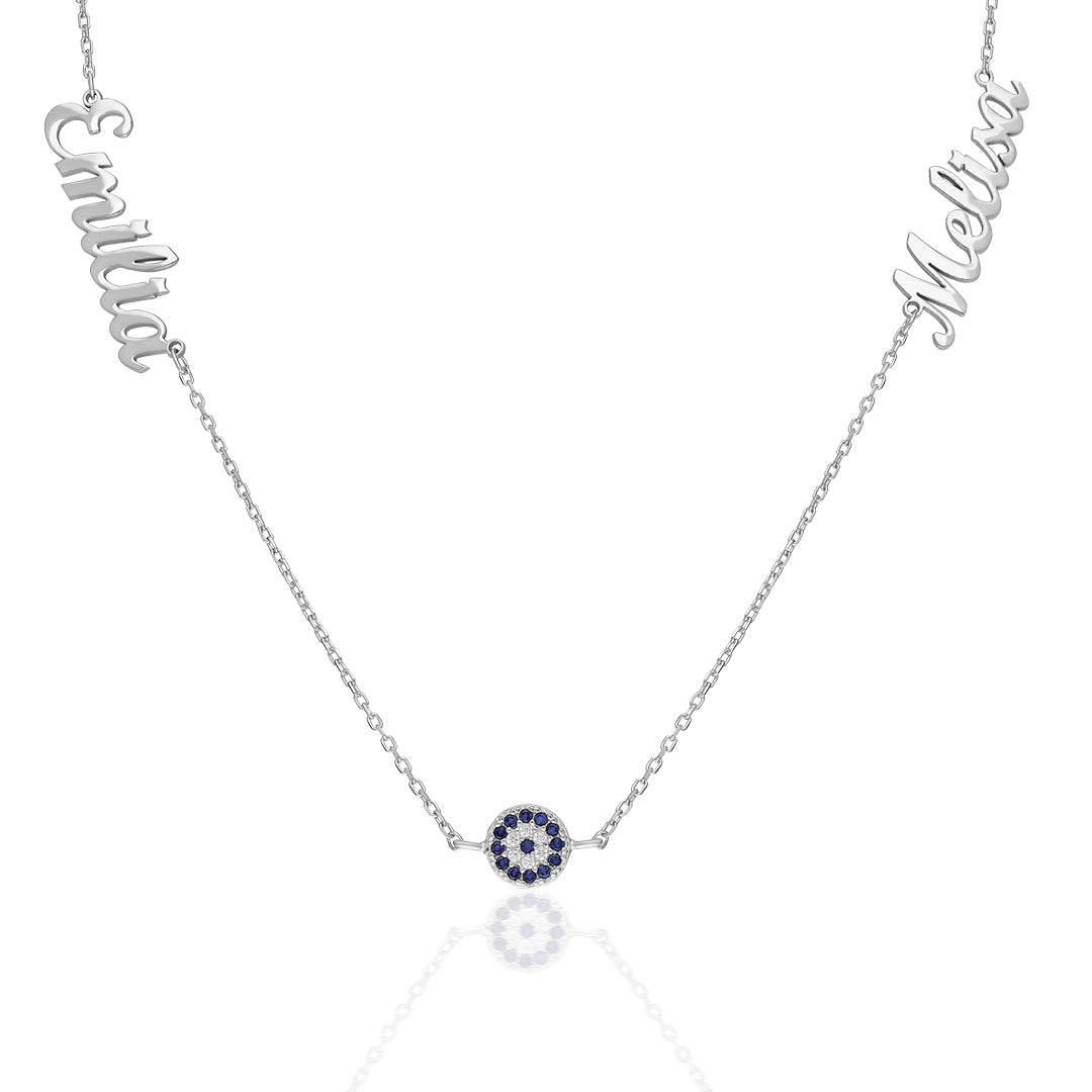 Handwritten Two Name Necklace - 925 Silver