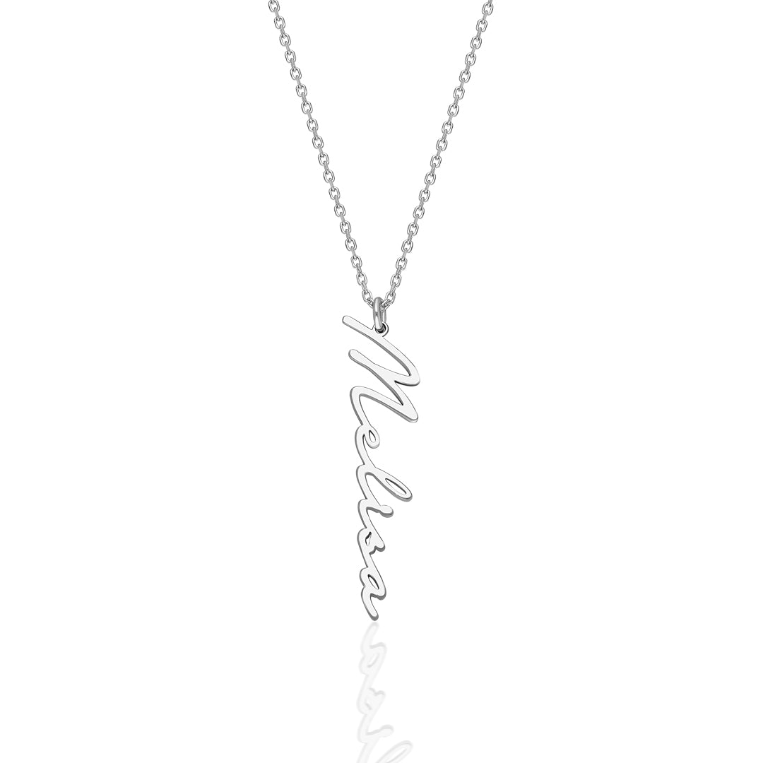 Vertical Name Necklace - 925 Silver