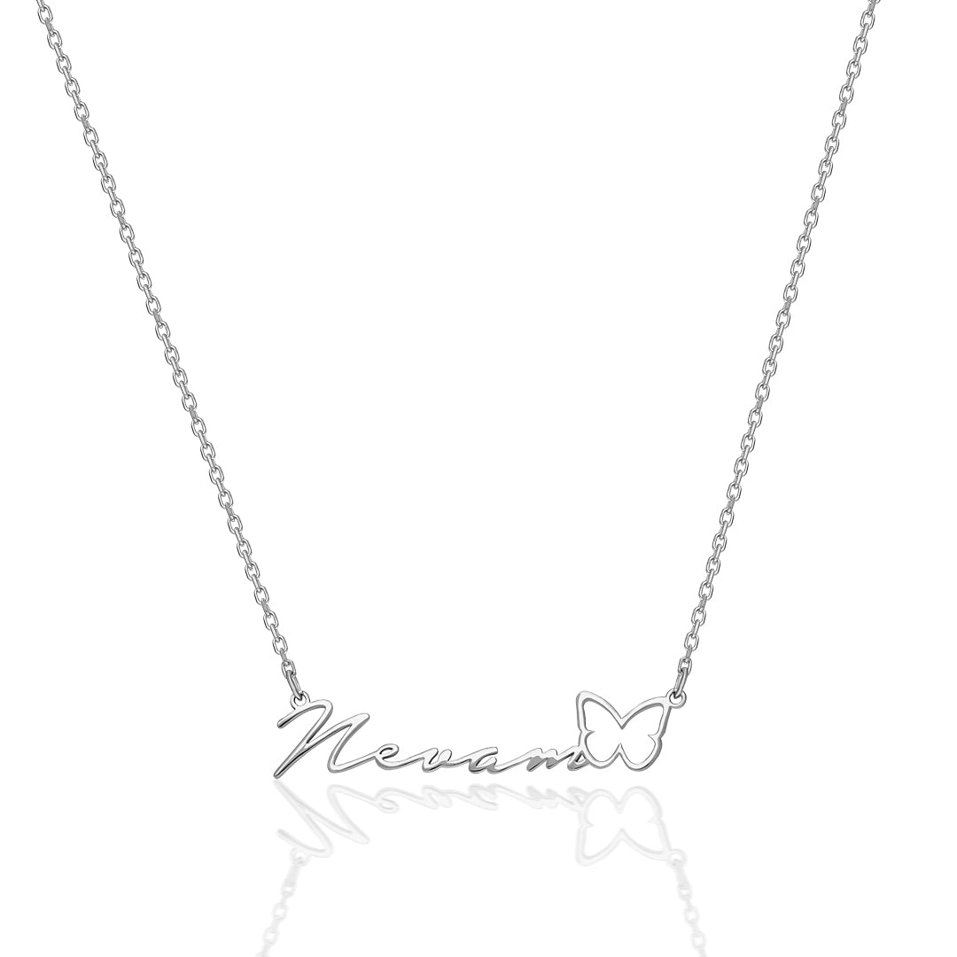 Butterfly Name Necklace - 925 Silver