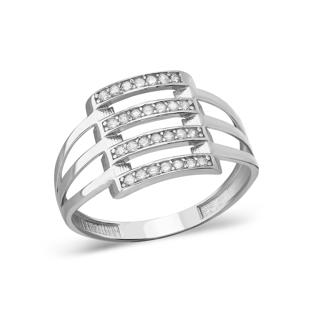 Stone Rib Ring - 925 SILVER