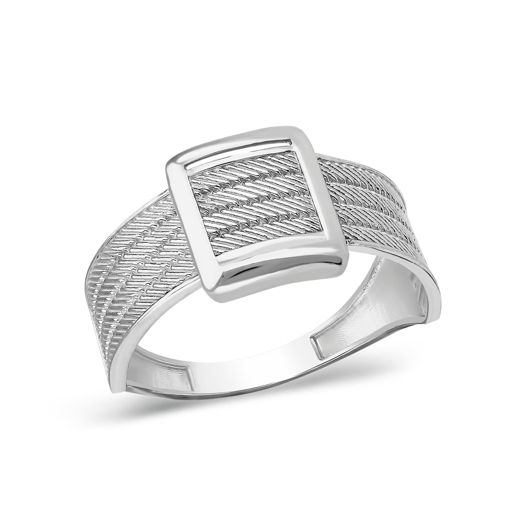 Classic Buckled Wicker Ring - 925 SILVER