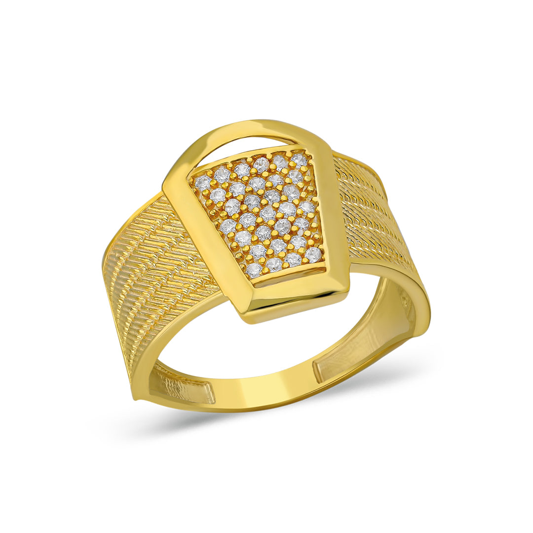 Stone Thick Wicker Ring - 925 SILVER