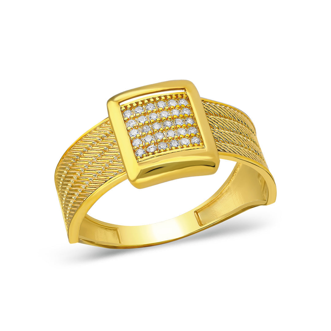 Four Row Stone Wicker Ring - 925 SILVER