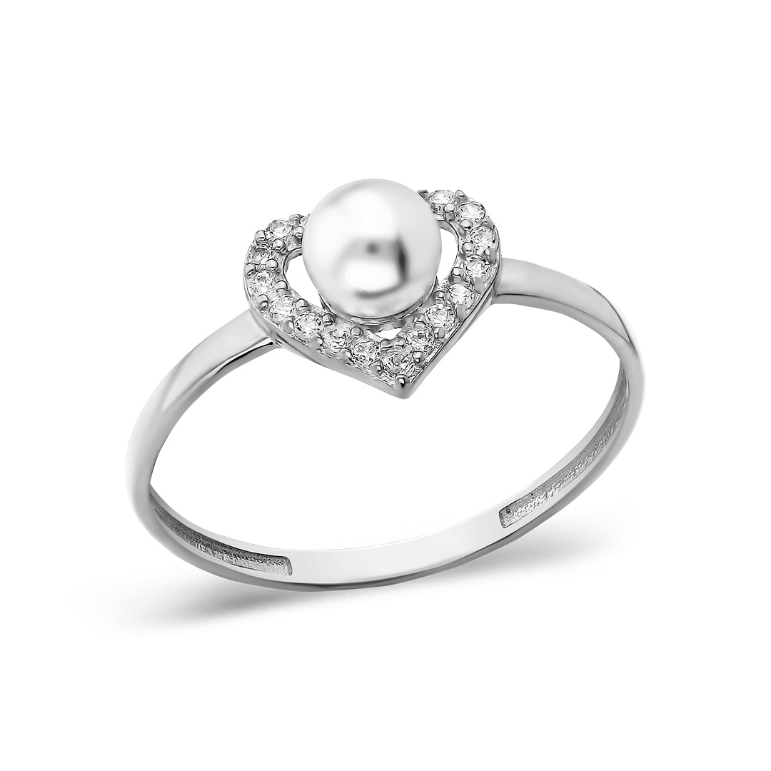 Heart Pearl Ring - 925 SILVER