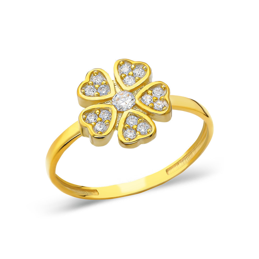 Clover Stone Ring - 925 SILVER
