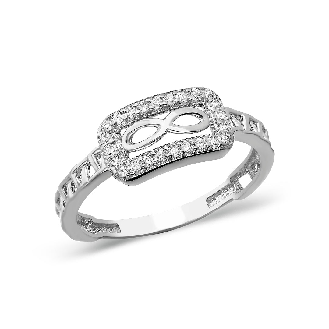 Detailed Stone Eternity Ring - 925 SILVER