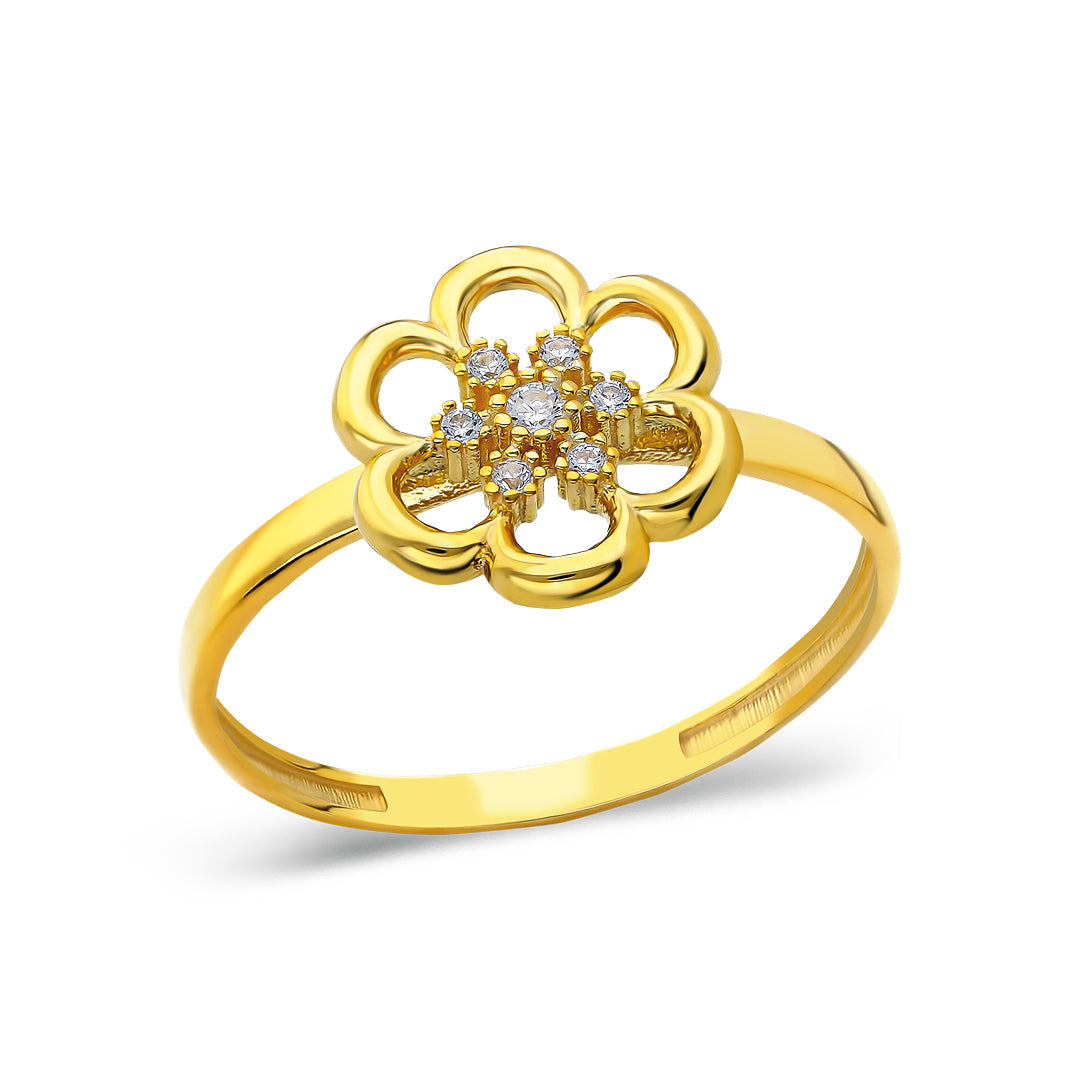 Stone Flower Ring - 925 SILVER