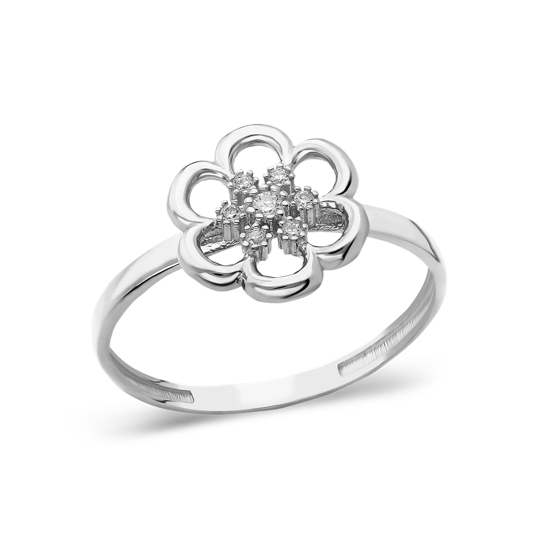 Stone Flower Ring - 925 SILVER