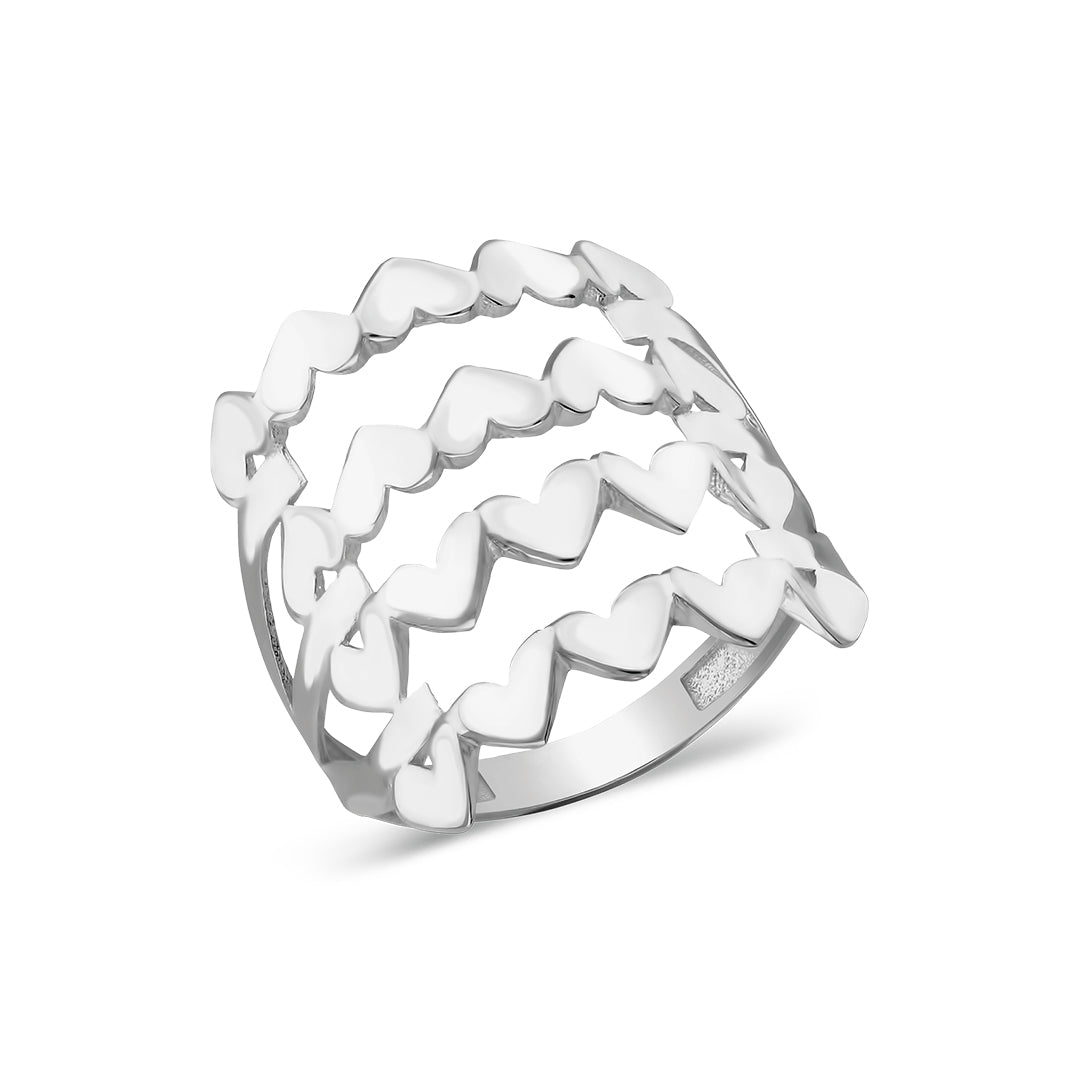 Heart Wave Ring - 925 SILVER