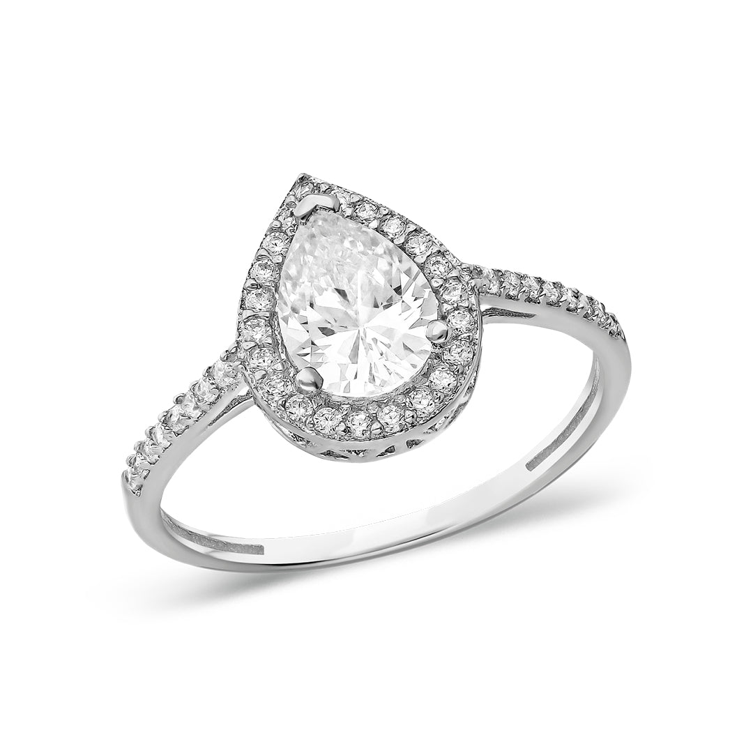 BAGUETTE TROPFEN RING | 925 SILBER