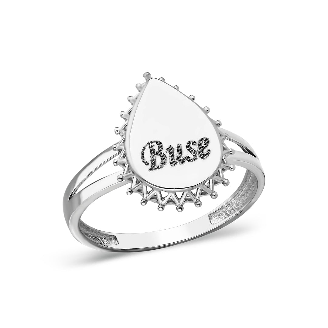 TROPFEN GRAVUR RING | 925 SILBER