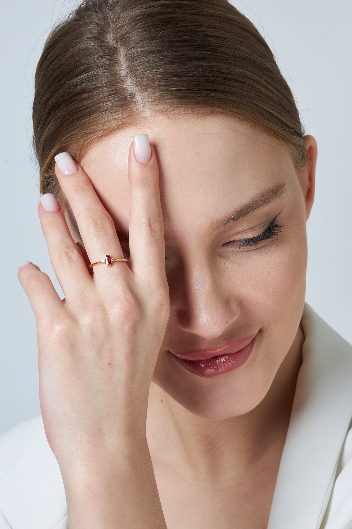 Colorful Solitaire Baguette Ring - 925 SILVER