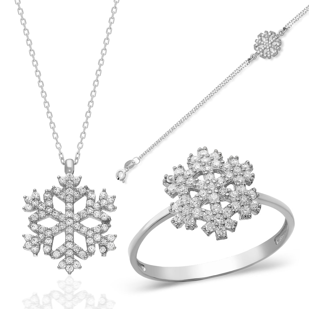 SCHNEEFLOCKEN SET | 925 SILBER