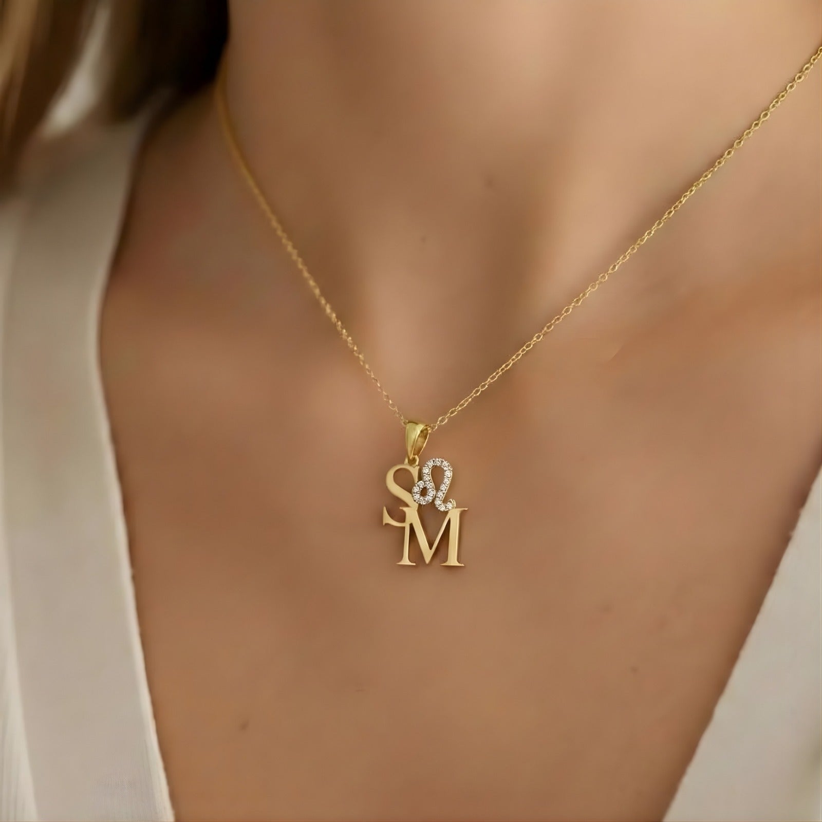 Sternzeichen mit 2 Buchstaben Charm Kette | 925 SILBER