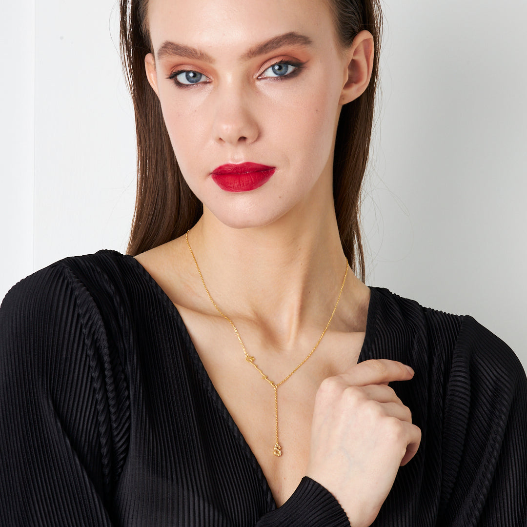 Letter Name Y Necklace - 925 Silver