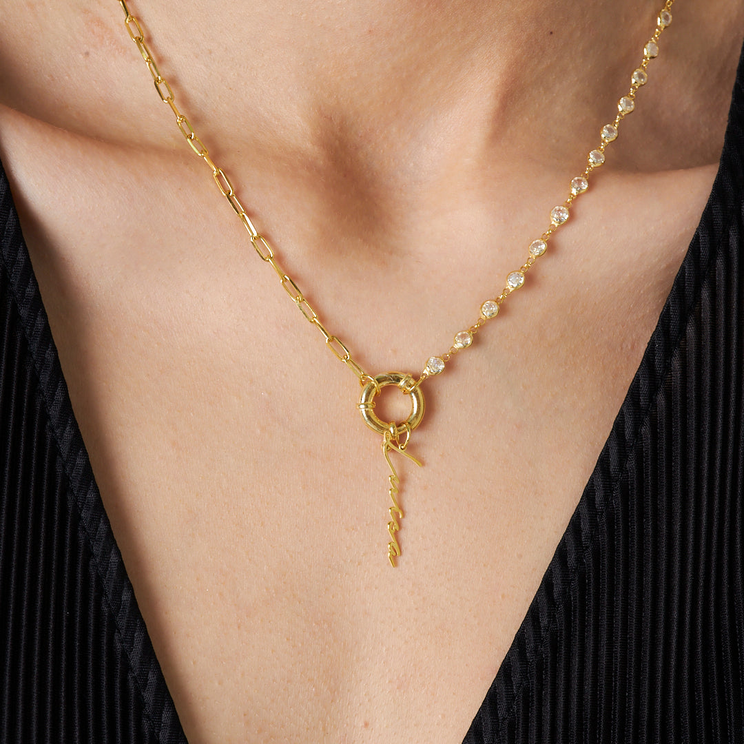 Modern Signature Lock Necklace - 925 SILVER