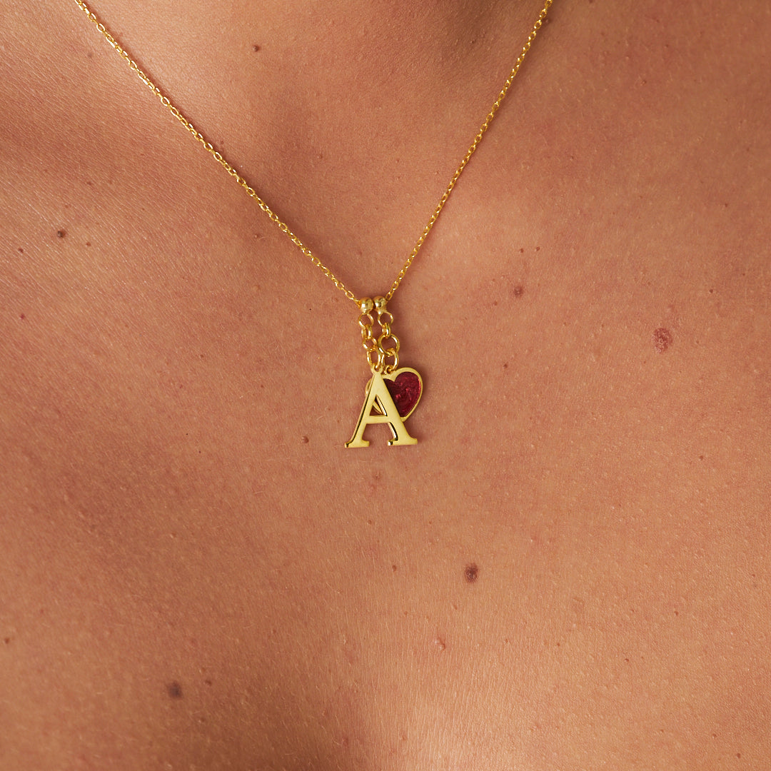 Heart Letter Necklace - 925 SILVER