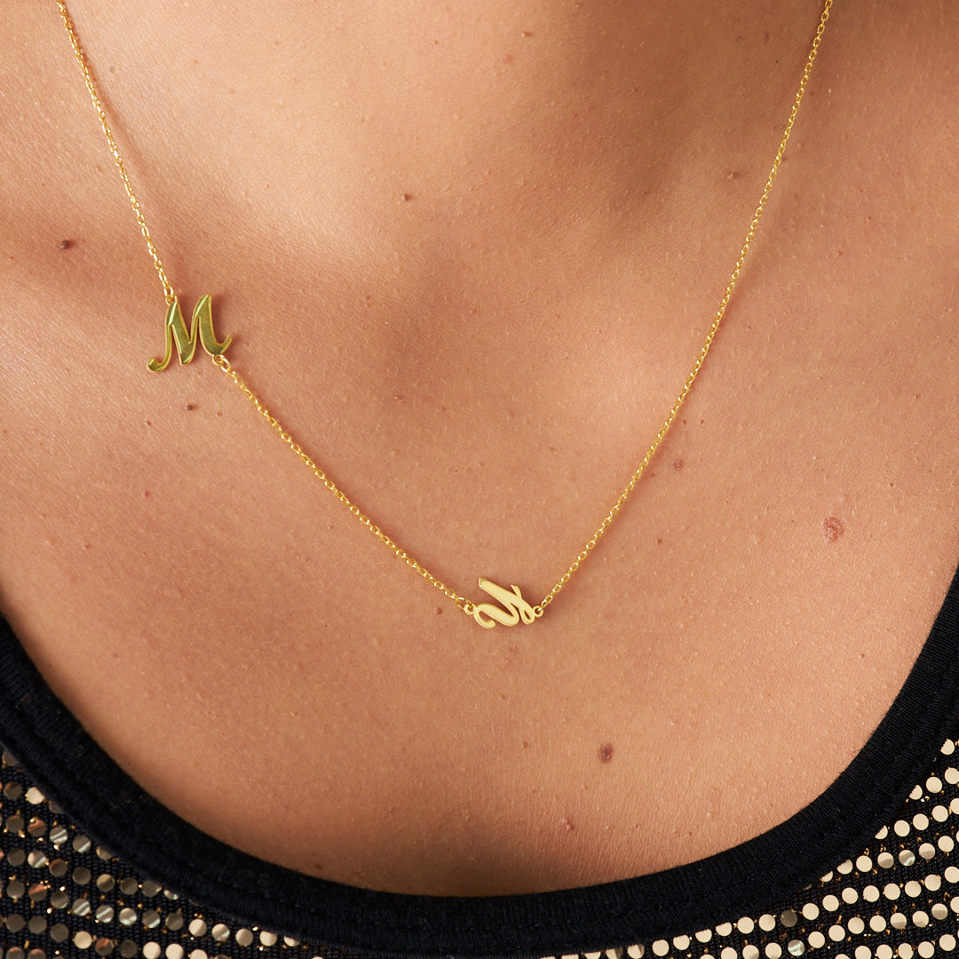 Alternative Initial Necklace - 925 Silver