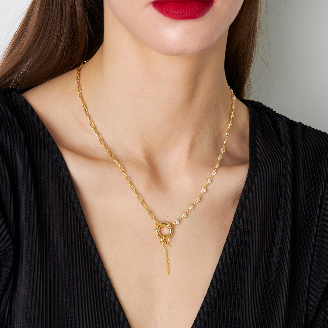 Modern Signature Lock Necklace - 925 SILVER