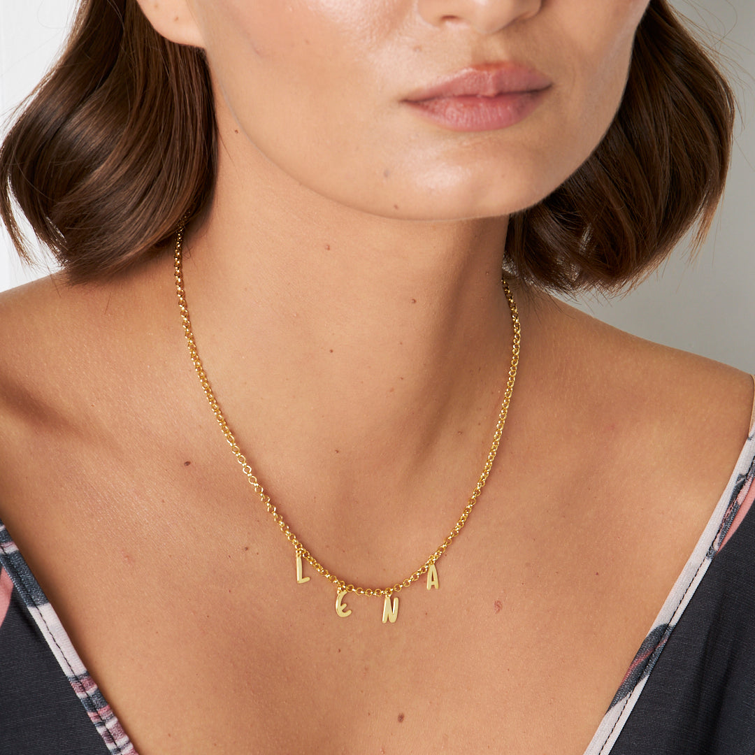 4 Letter Name Necklace - 925 Silver