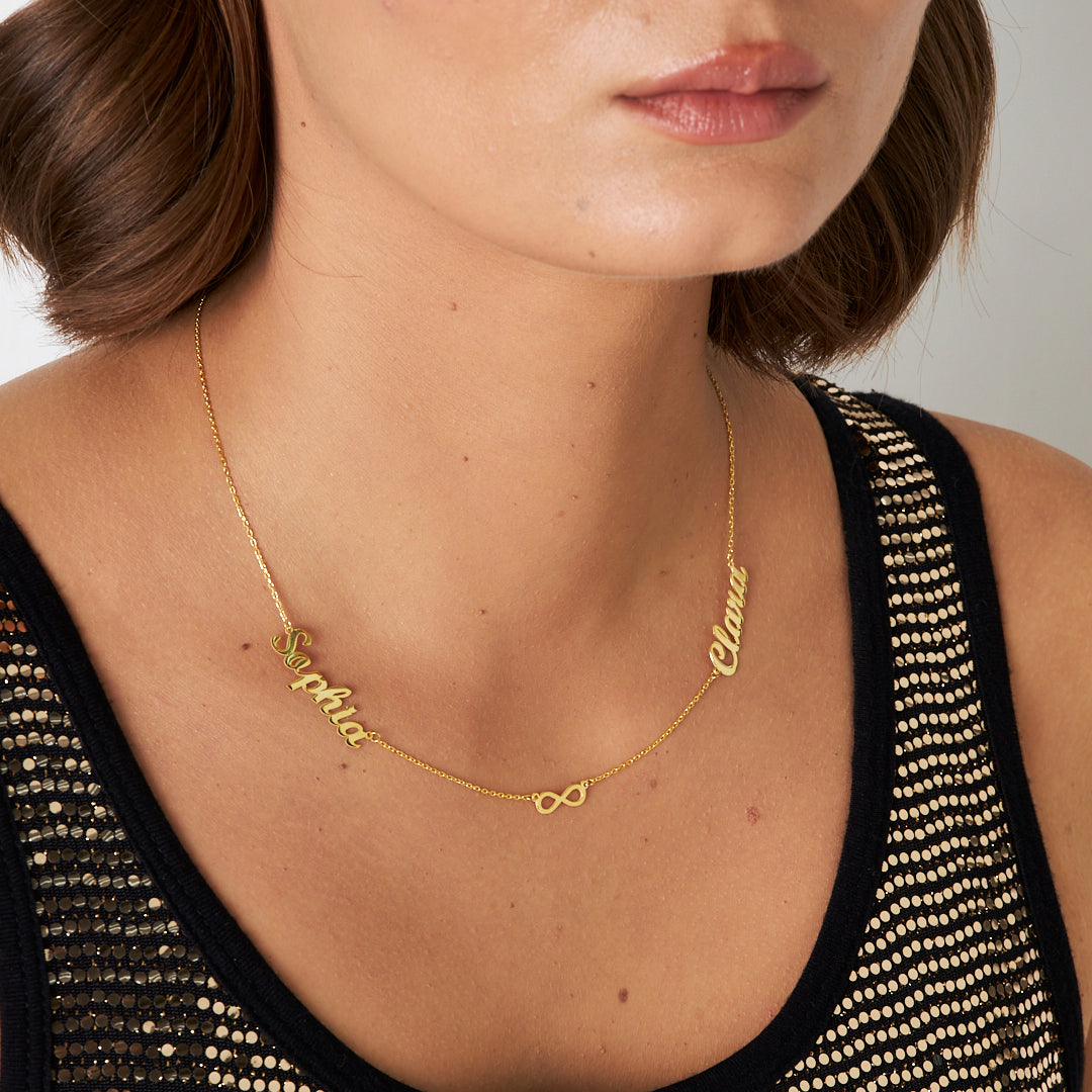 INFINITY HALSKETTE MIT 2 NAMEN | 925 SILBER