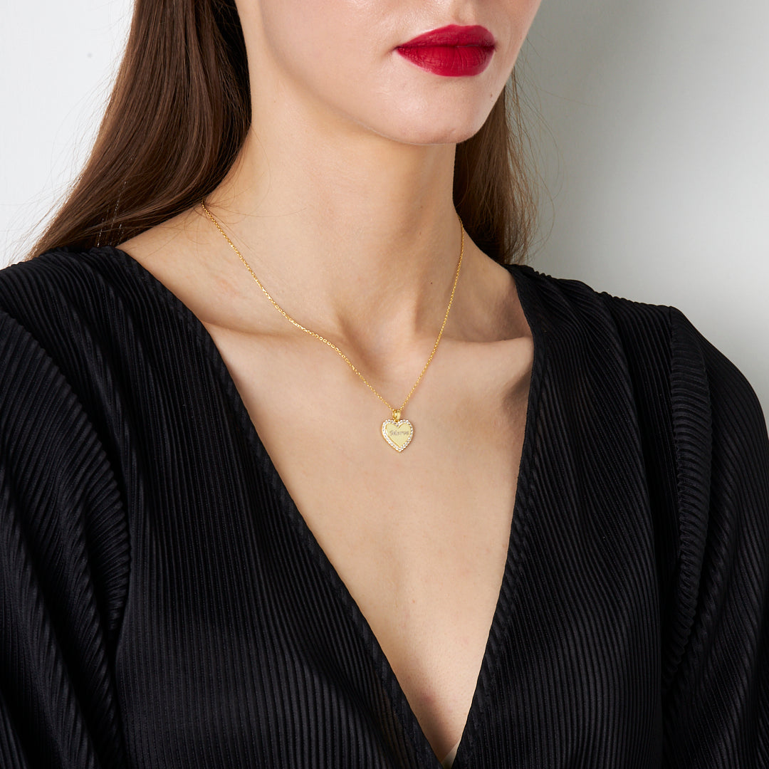 Heart Name Necklace with Letters - 925 Silver