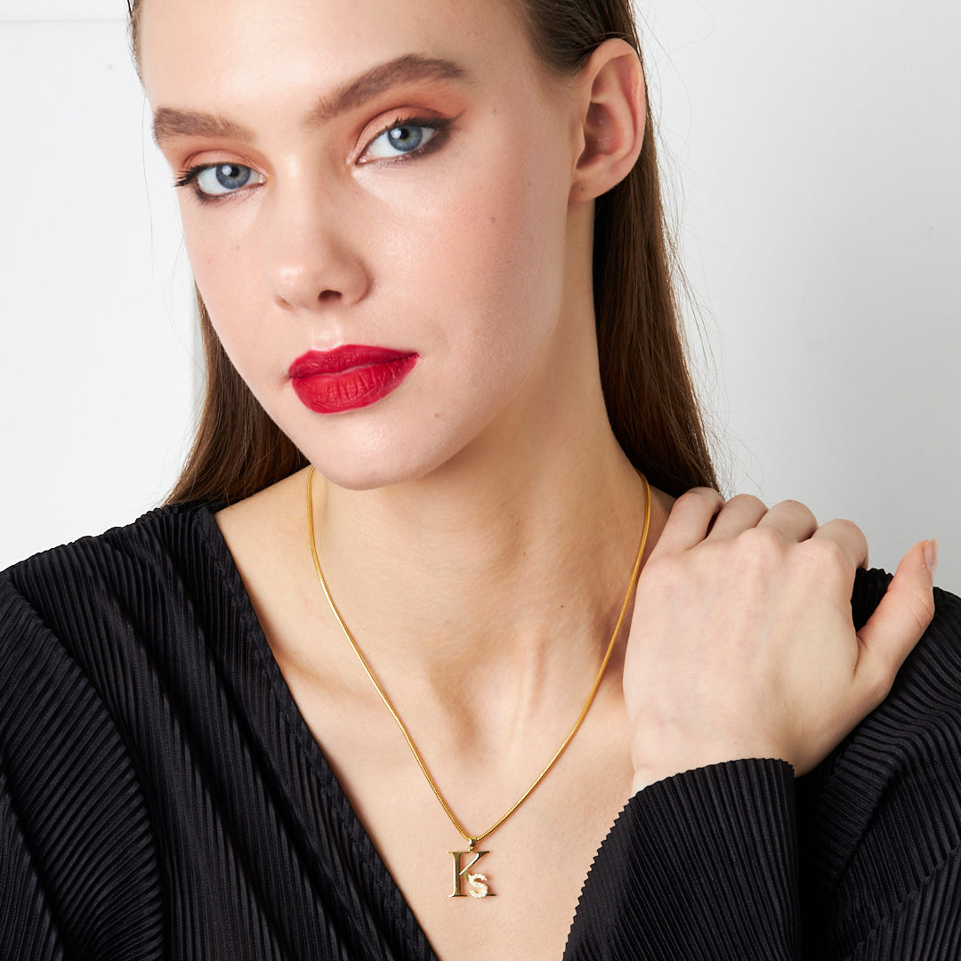 Uppercase and Lowercase Letter Combination Necklace - 925 SILVER
