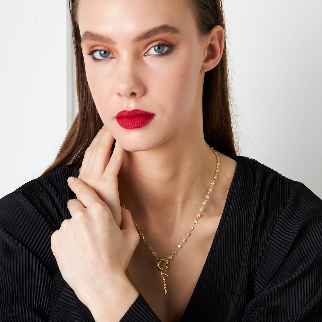 Modern Signature Lock Necklace - 925 SILVER