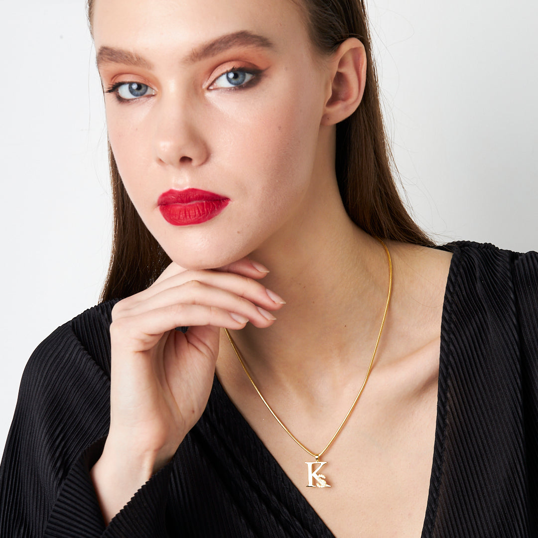 Uppercase and Lowercase Letter Combination Necklace - 925 SILVER