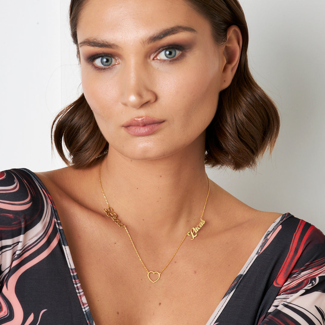 HERZKETTE MIT 2 NAMEN | 925 SILBER