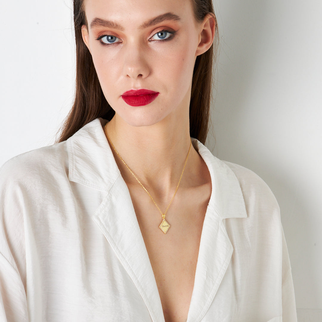 Diamond Necklace with Initials - 925 Silver