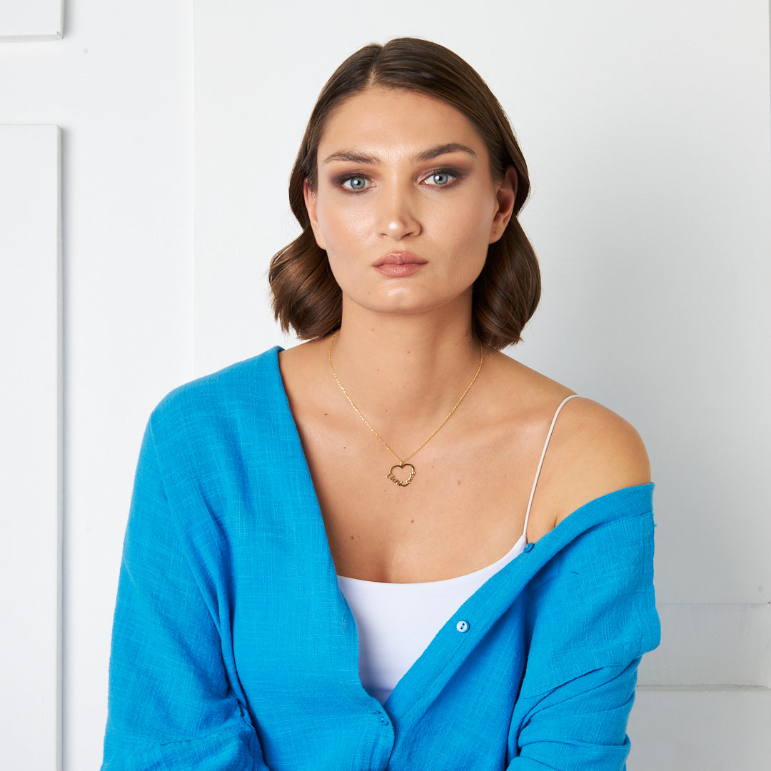 Heart Name Necklace - 925 Silver