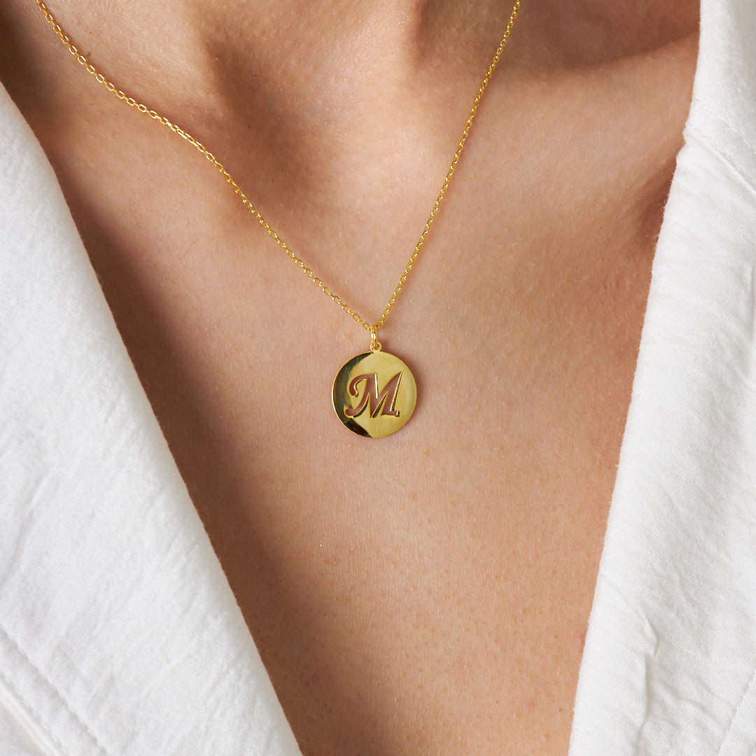 Monogram Initial Necklace - 925 Silver